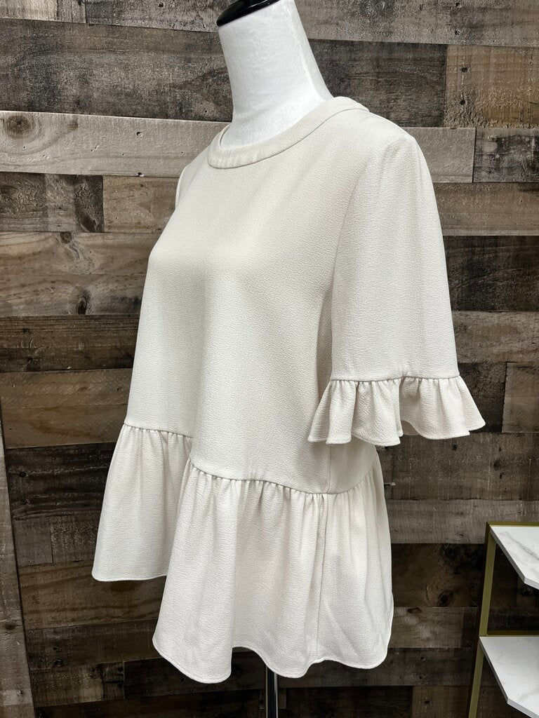 Kate Spade Linda Top Cream Boho Peplum