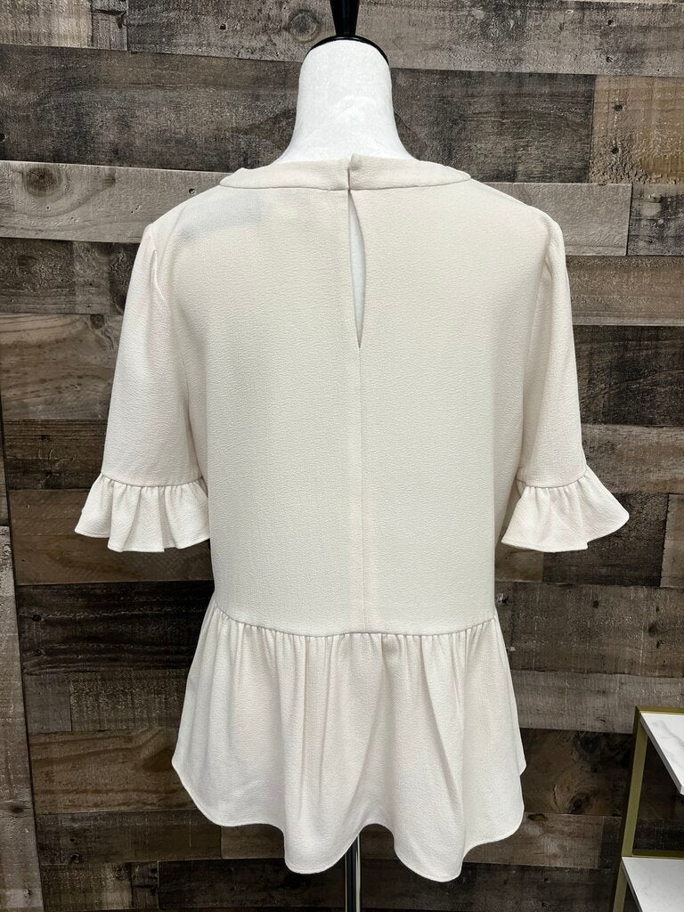 Kate Spade Linda Top Cream Boho Peplum