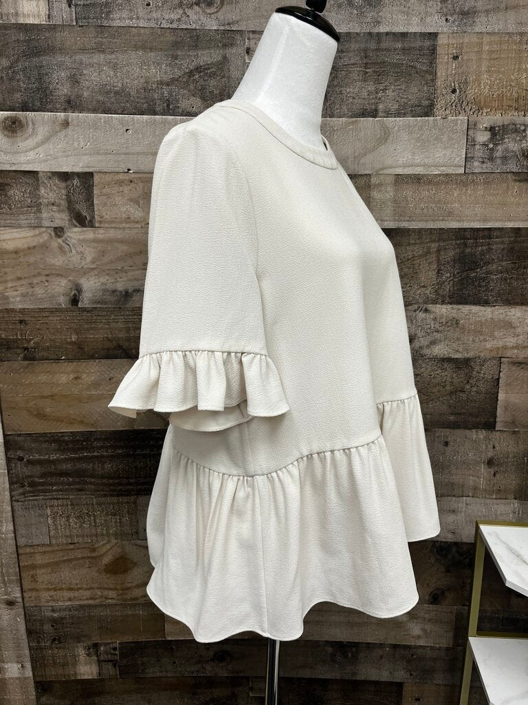 Kate Spade Linda Top Cream Boho Peplum