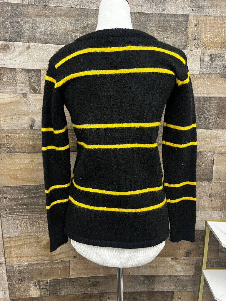 Unif x Urban Outfitters Black and Yellow Striped Layered Sweater