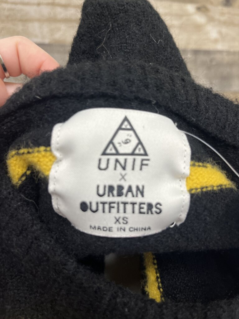 Unif x Urban Outfitters Black and Yellow Striped Layered Sweater