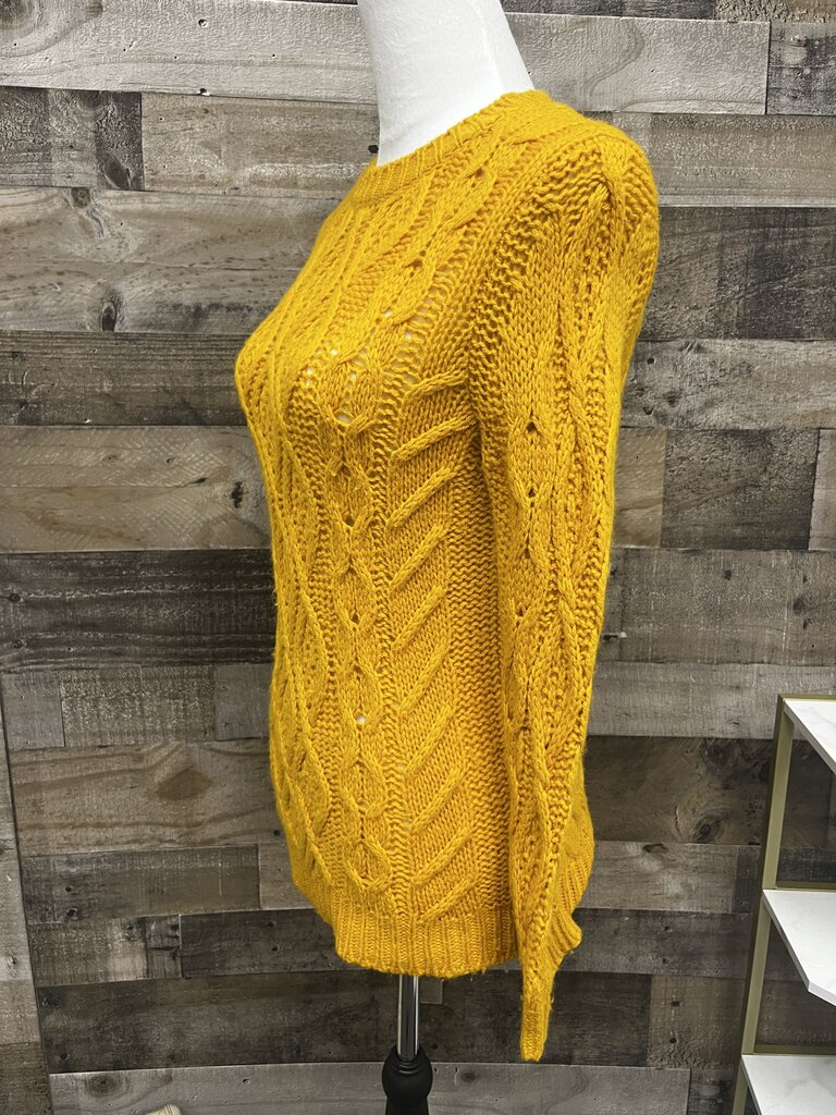 United Colors of Benetton Yellow Cable Knit Sweater