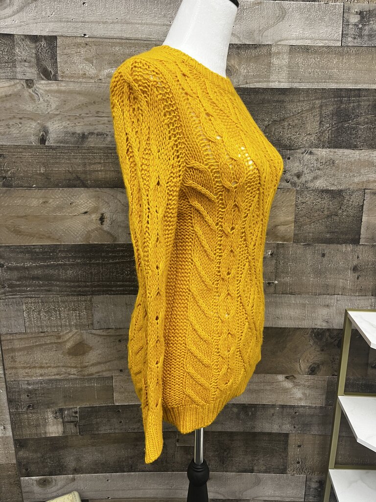 United Colors of Benetton Yellow Cable Knit Sweater