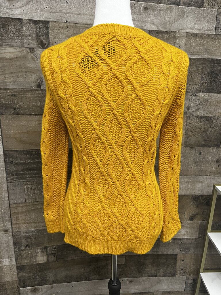 United Colors of Benetton Yellow Cable Knit Sweater