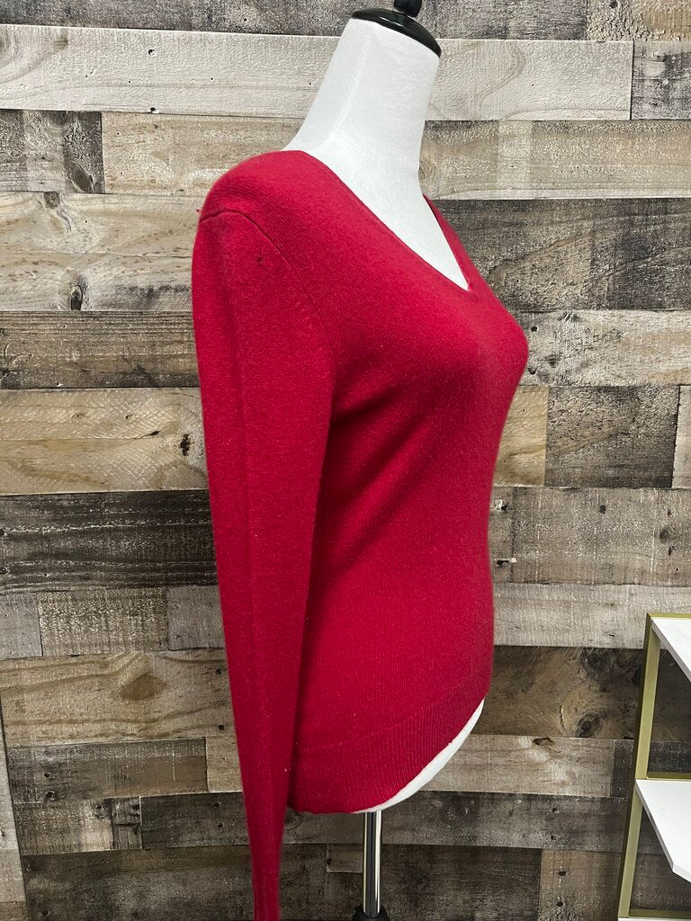 Apt. 9 Red Cashmere V-Neck Sweater