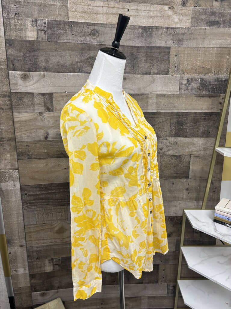 Maeve Yellow Floral Long Sleeve Button Down