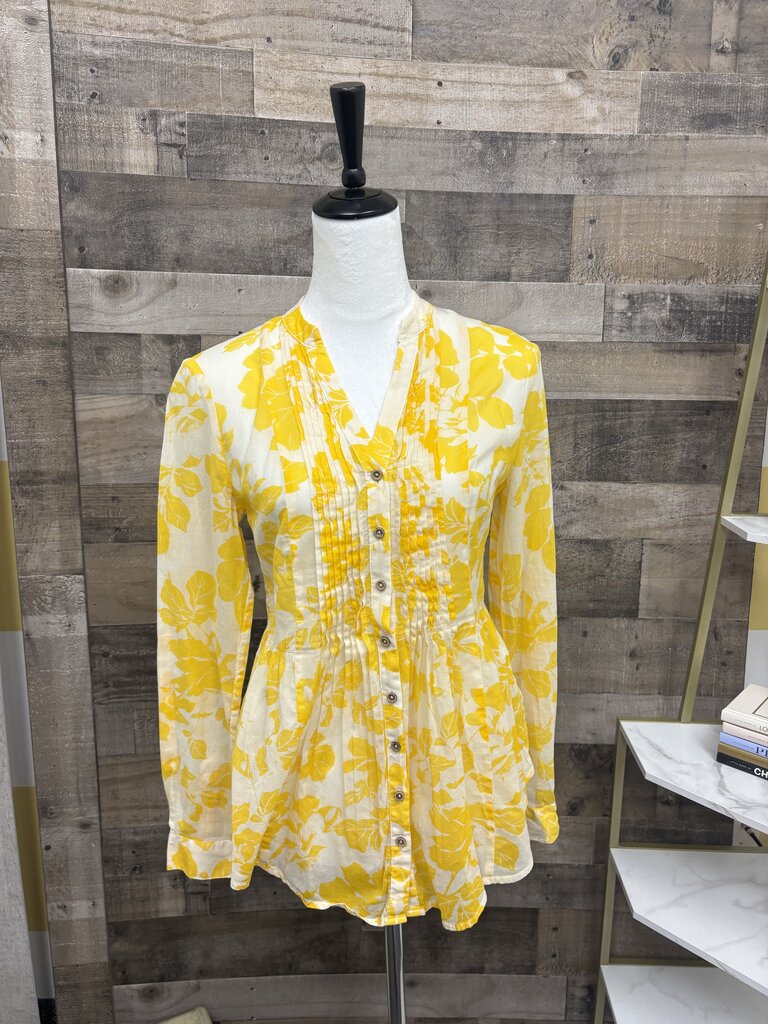 Maeve Yellow Floral Long Sleeve Button Down