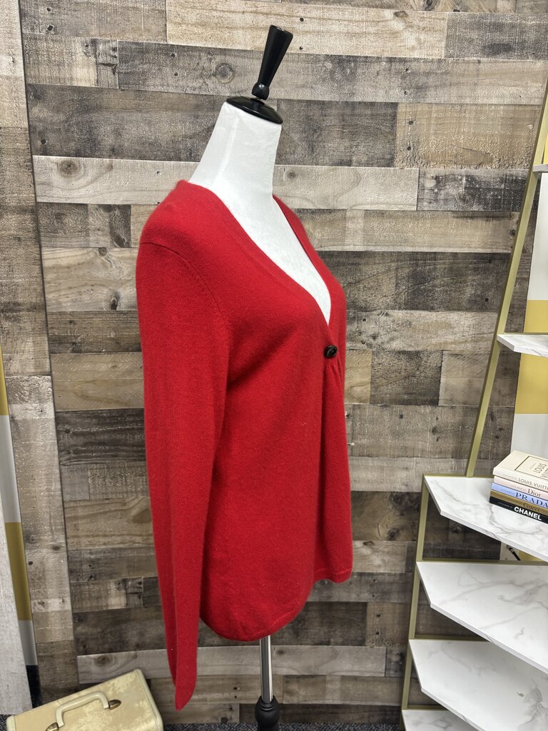 Talbots Red Pure Cashmere Cardigan