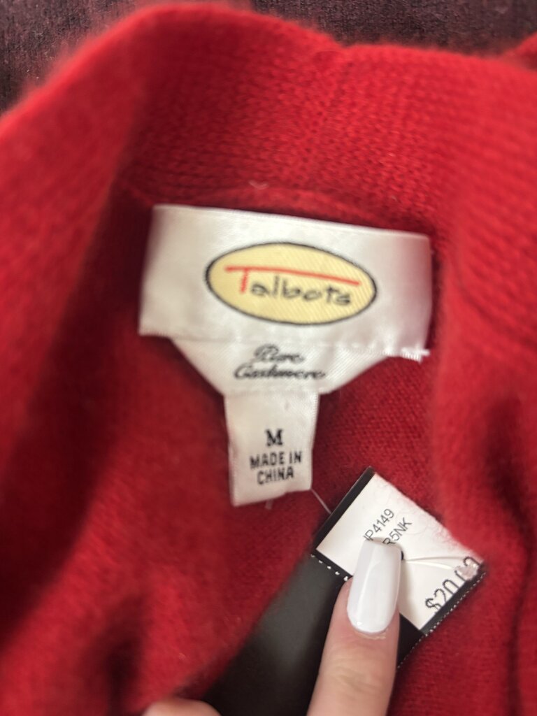 Talbots Red Pure Cashmere Cardigan