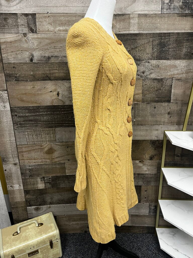 Anthropologie Far Away From Close Cable Knit Wool Sweater Cardigan