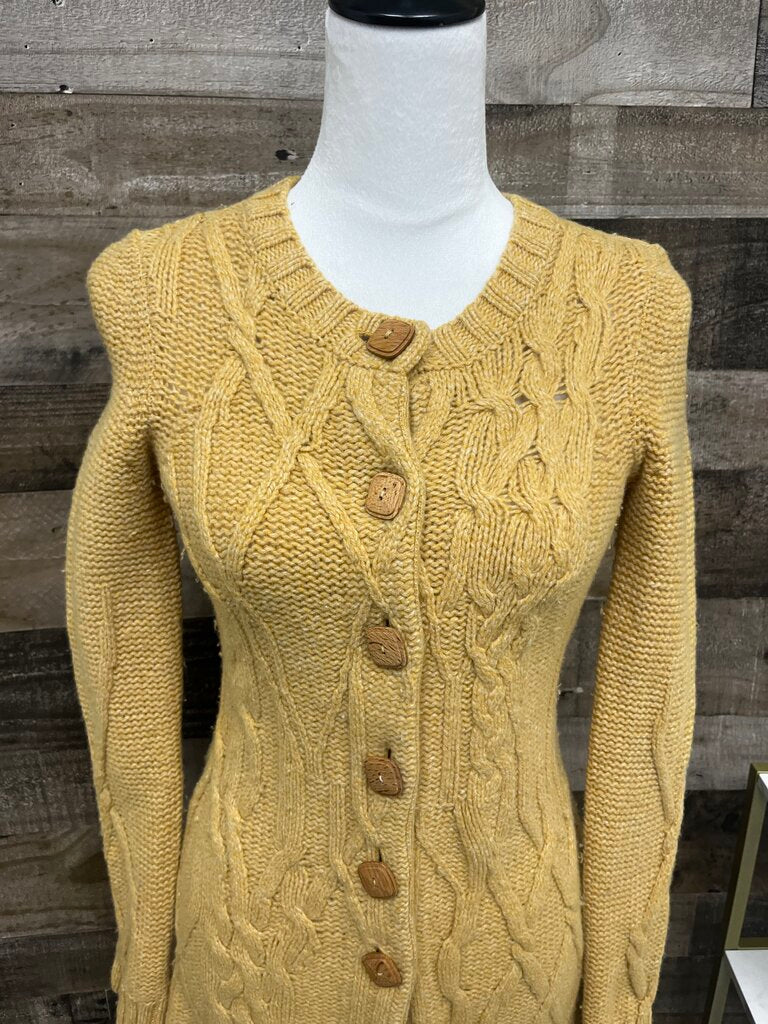 Anthropologie Far Away From Close Cable Knit Wool Sweater Cardigan