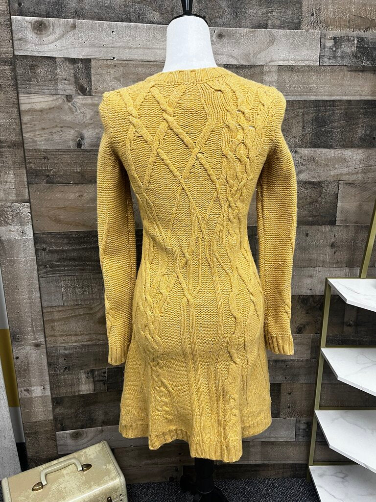 Anthropologie Far Away From Close Cable Knit Wool Sweater Cardigan