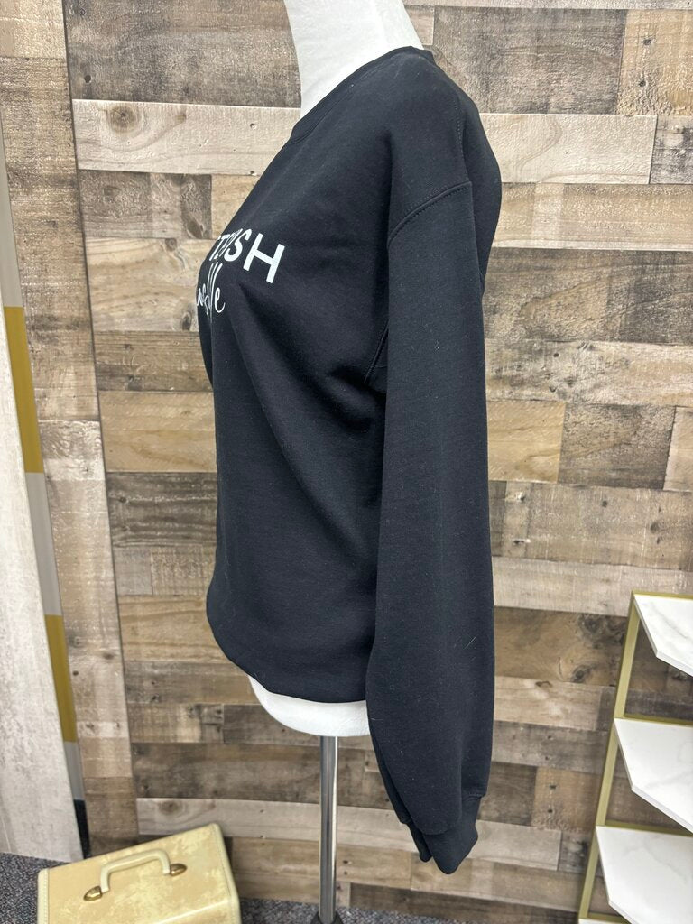 Kittenish Nashville Black Crewneck with White Print