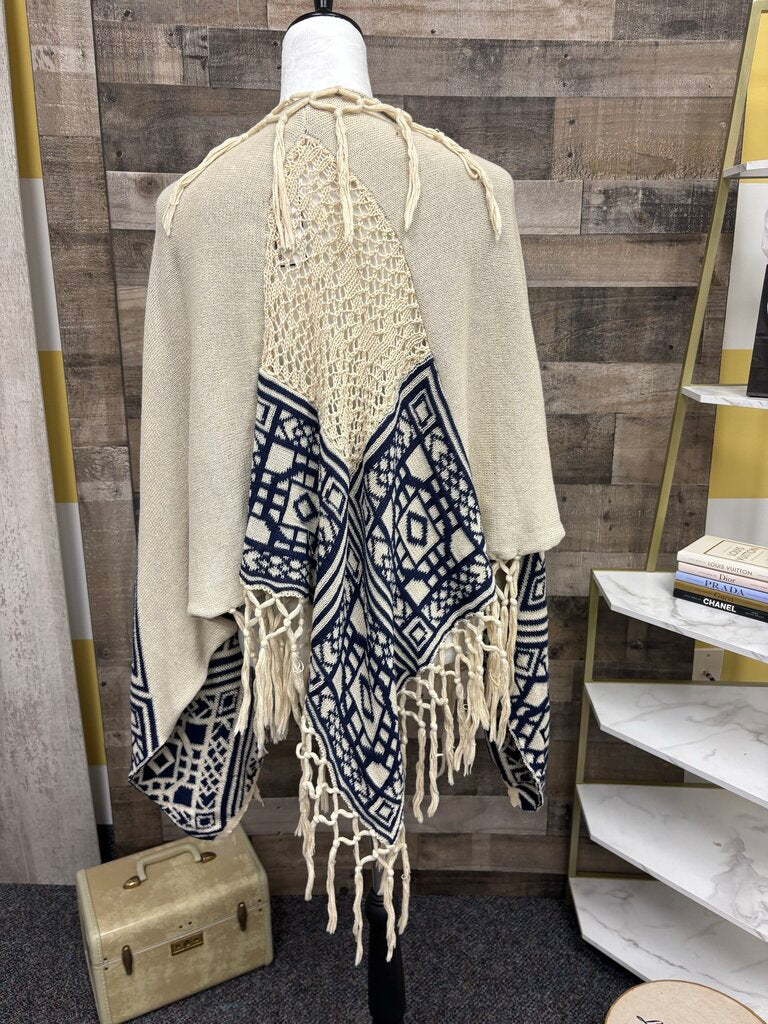 Flying Tomato Boho Open Fringe Trim Front Cardigan
