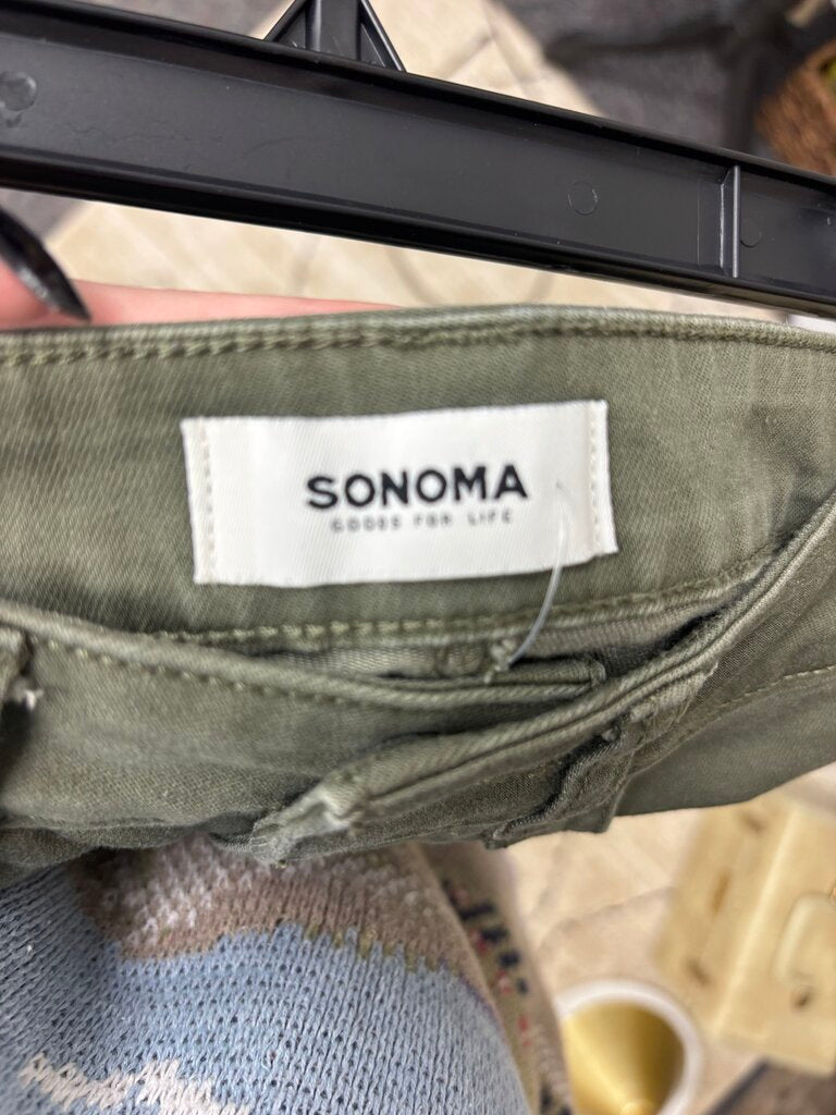 Sonoma Army Green Straight Leg Capri