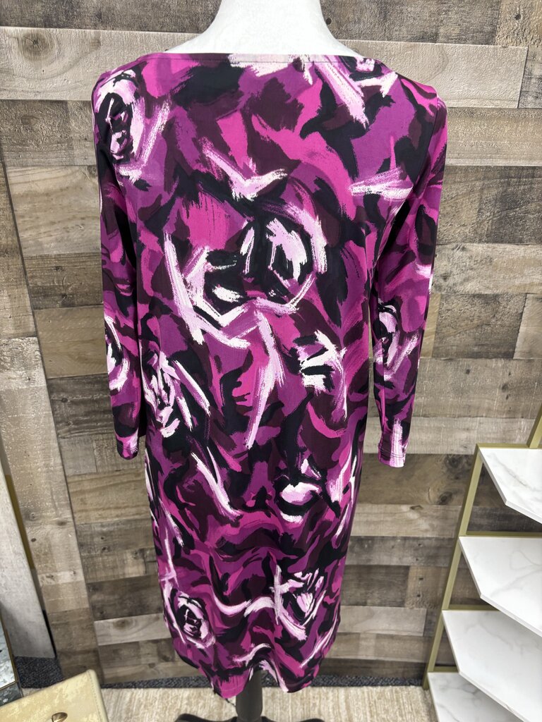 No Brand Pink & Black Polyester Floral Print