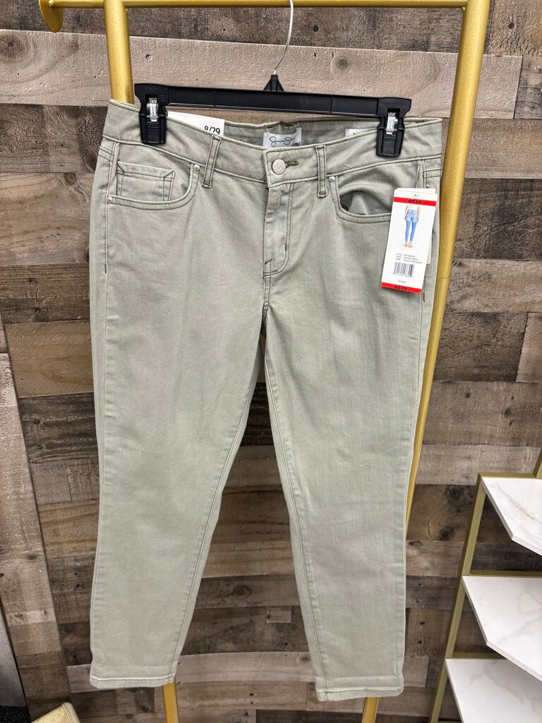 NWT Jessica Simpson Rolled Gray/Green Crop Skinny