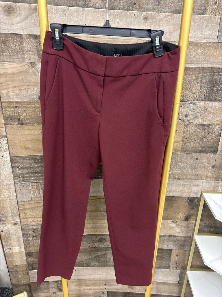 Loft Marisa Burgundy Dress Pants