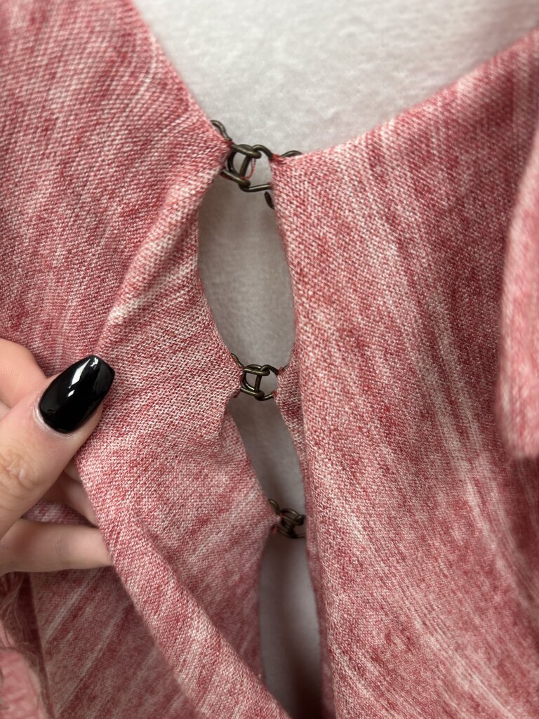 Free People Pink/Red Marled Waterfall Cardigan