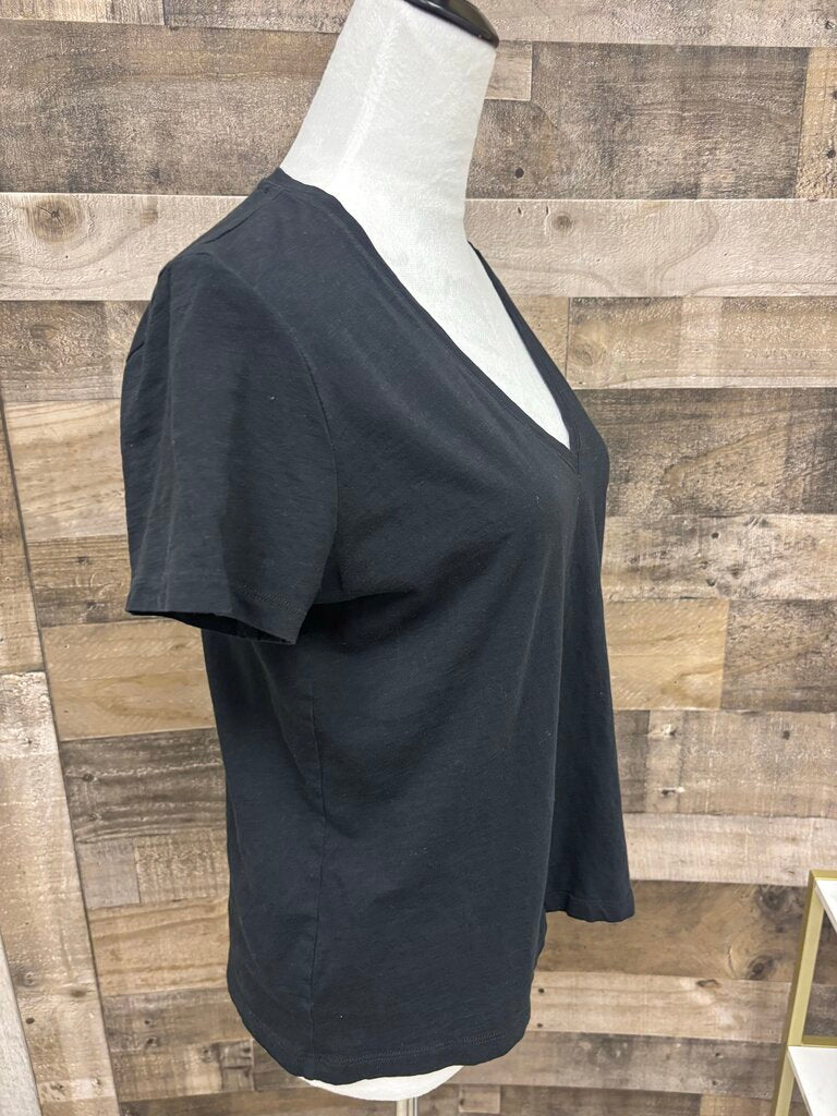 Madewell Black Short Sleeve V-Neck Tee