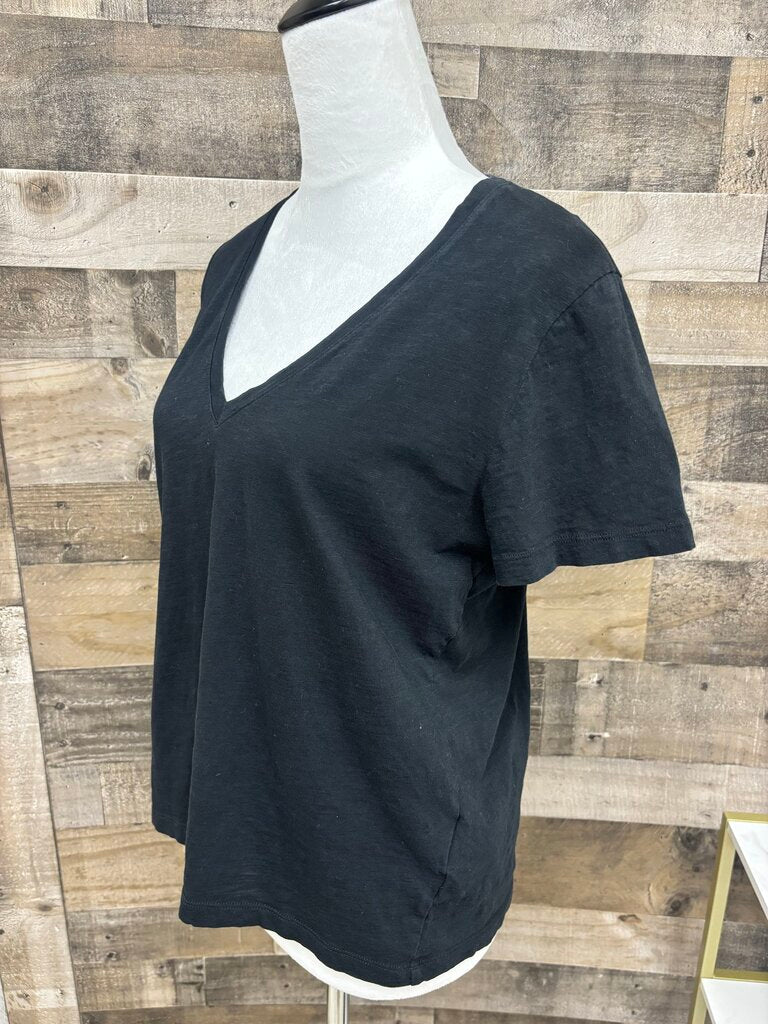 Madewell Black Short Sleeve V-Neck Tee