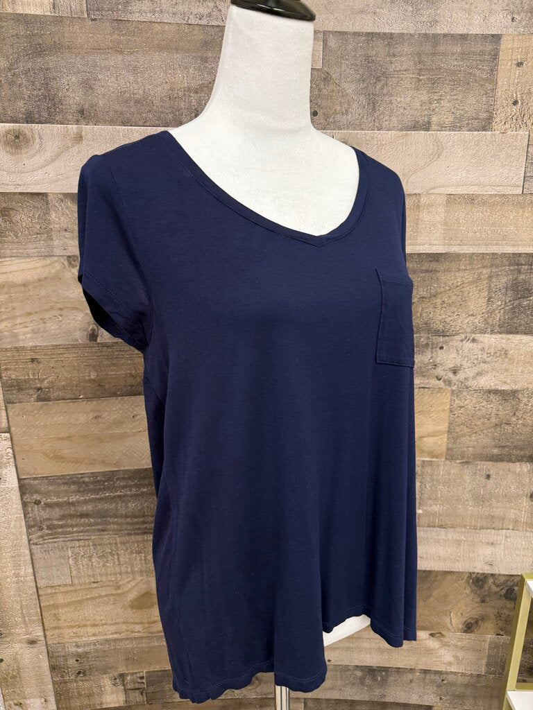 Cable & Guage Navy Blue V-Neck Tee