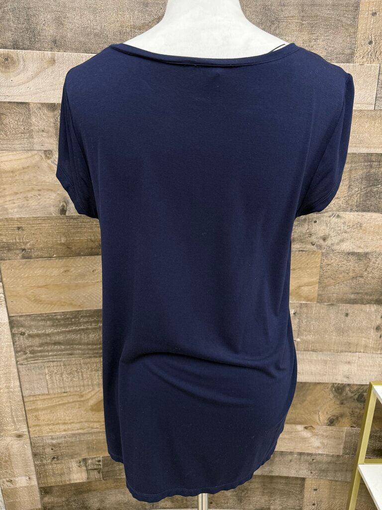 Cable & Guage Navy Blue V-Neck Tee