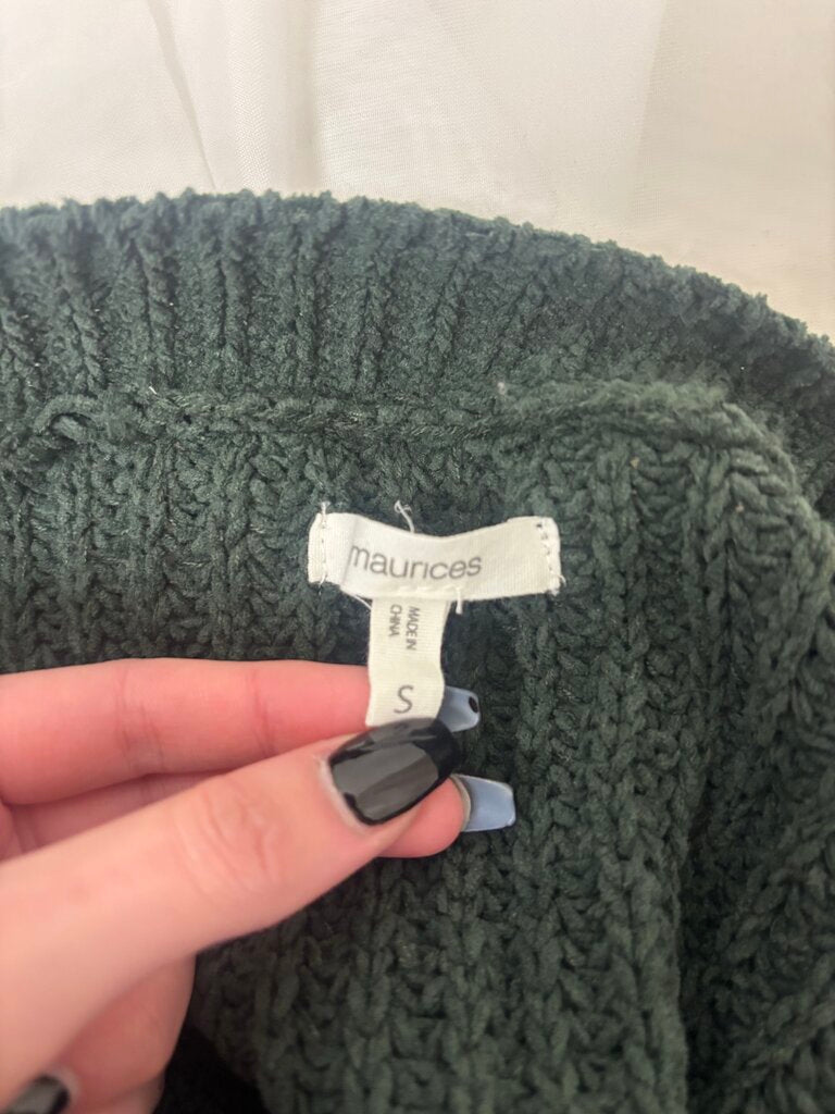 Maurices Dark Green Cable Knit Cardigan
