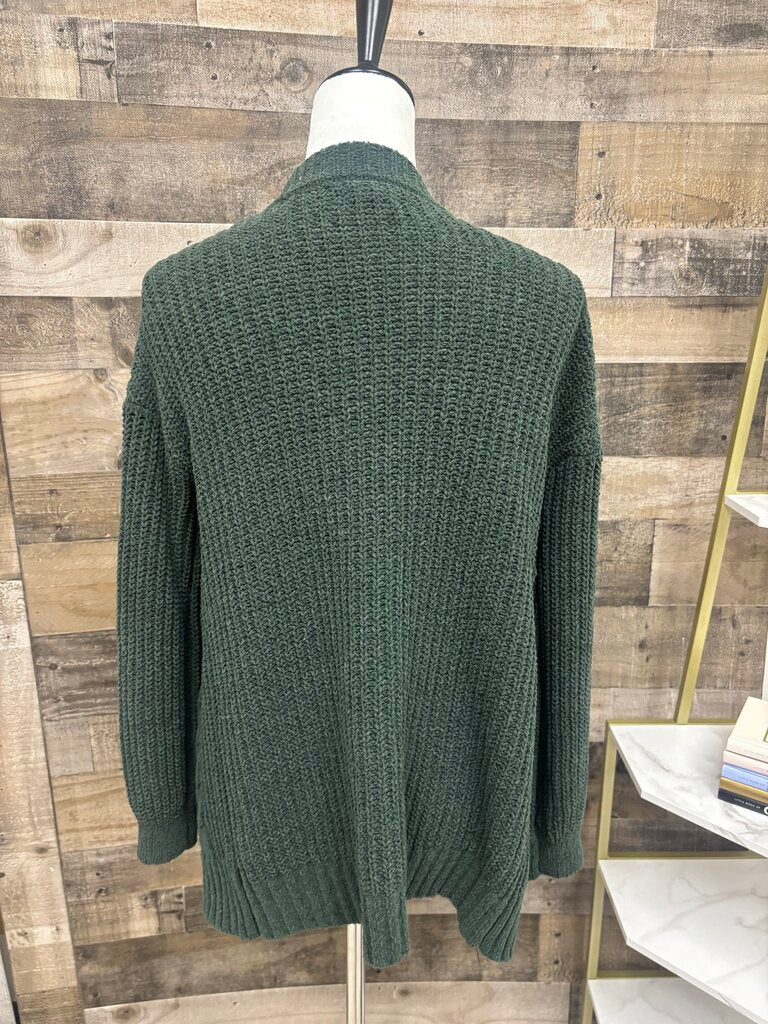 Maurices Dark Green Cable Knit Cardigan