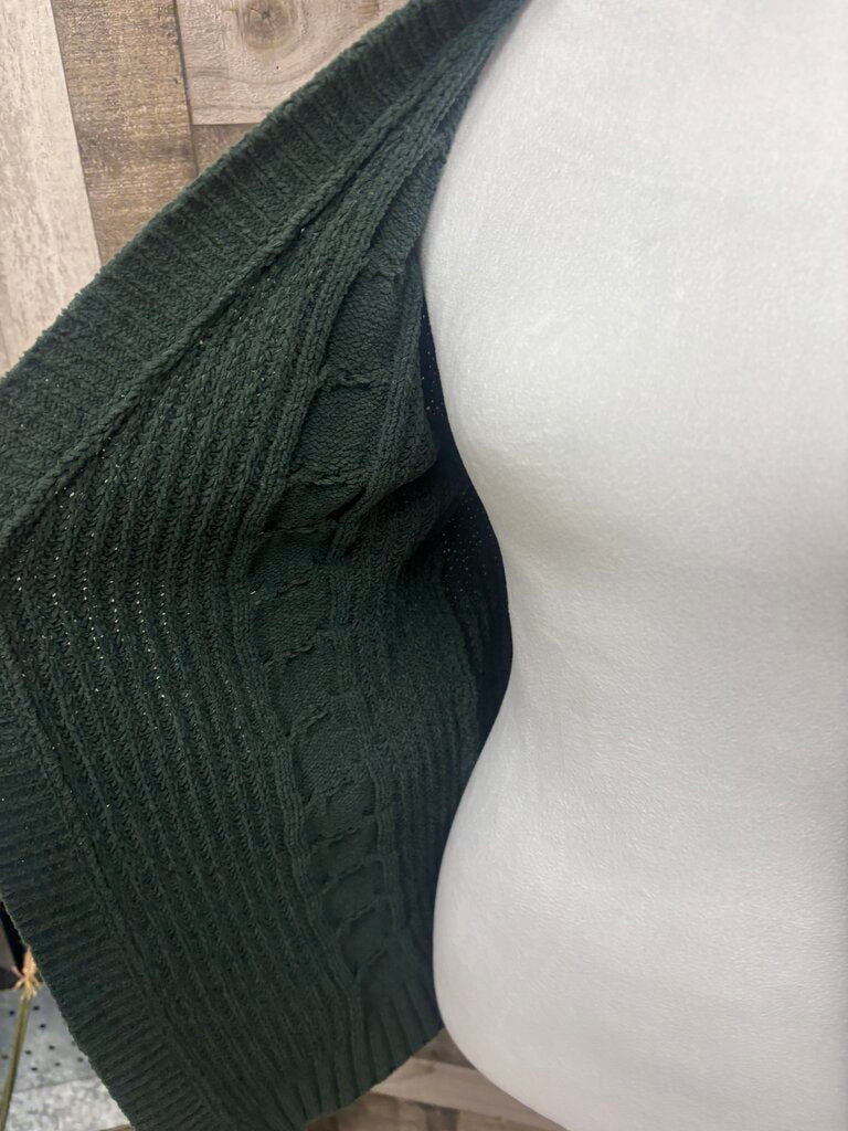 Maurices Dark Green Cable Knit Cardigan