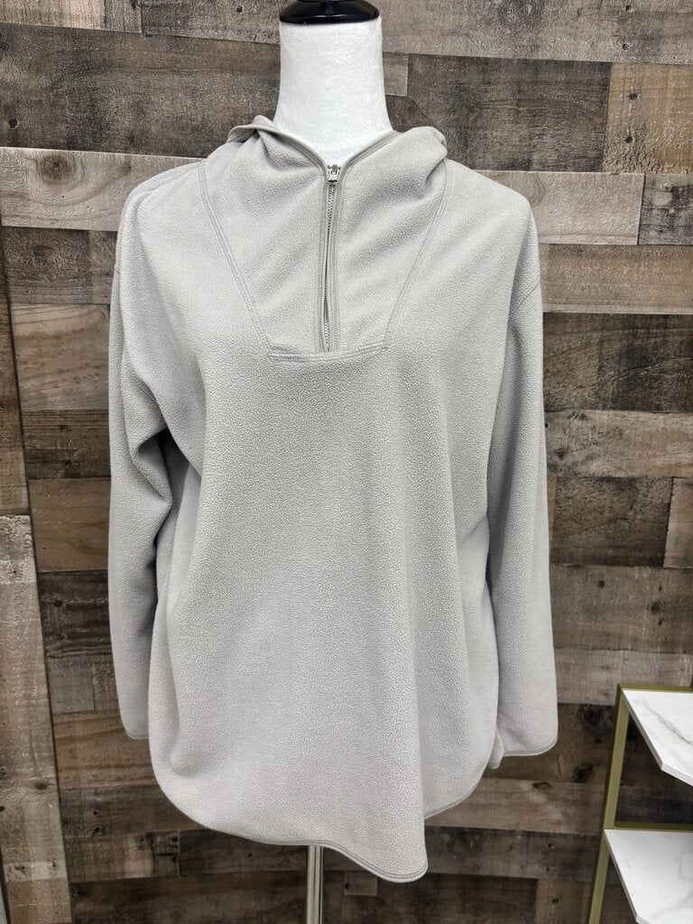 H&M Lt Gray Fleece 3/4 Zip Hoodie