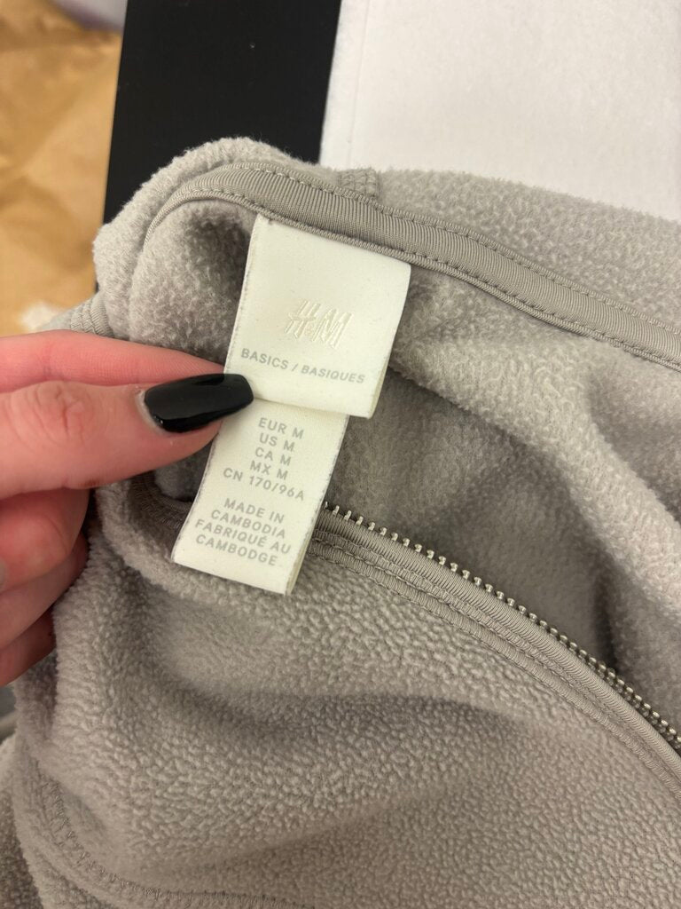 H&M Lt Gray Fleece 3/4 Zip Hoodie
