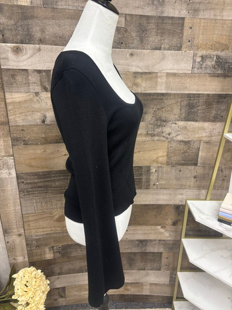 Anthro Pilcro Ivory Cashmere Key Hole Back Sweater