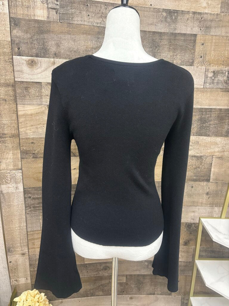 Anthro Pilcro Ivory Cashmere Key Hole Back Sweater