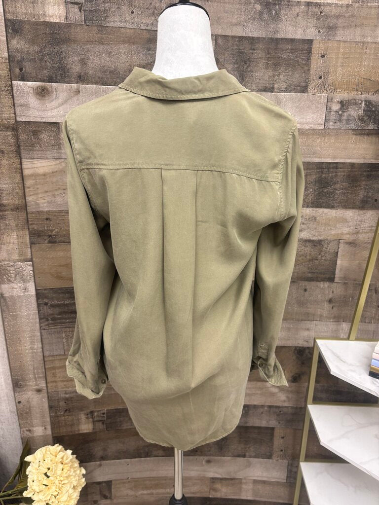 Holding Horses Army Green Faux Wrap Blouse