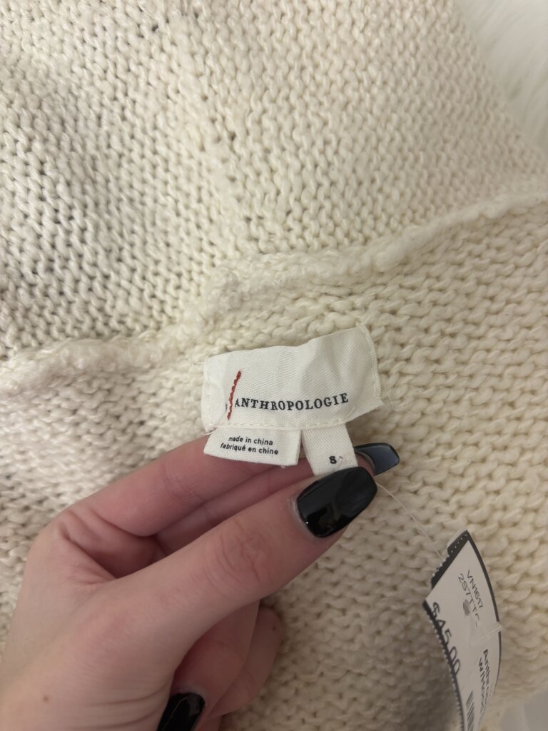Anthropologie Cream Cardigan w/Hood