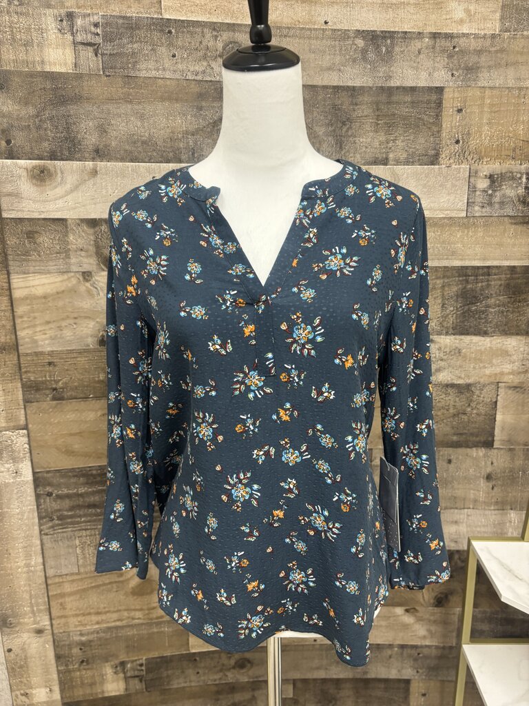 Daniel Rainn Teal Green Floral Print 3/4 Sleeve