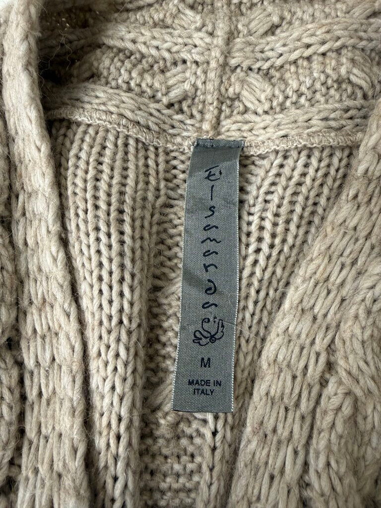 Elsamanda Tan Cable Knit Cardigan Duster