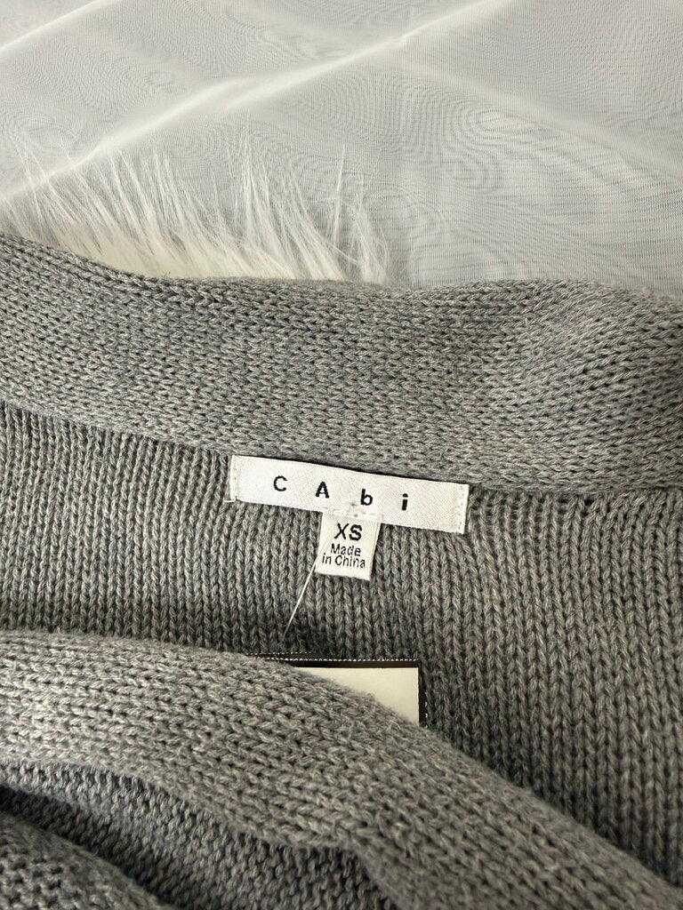 Cabi Gray Fringe Gray Poncho Type Cardigan