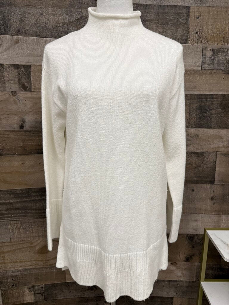 Anthro Moth Cream Mock Turtleneck Mock Sweater