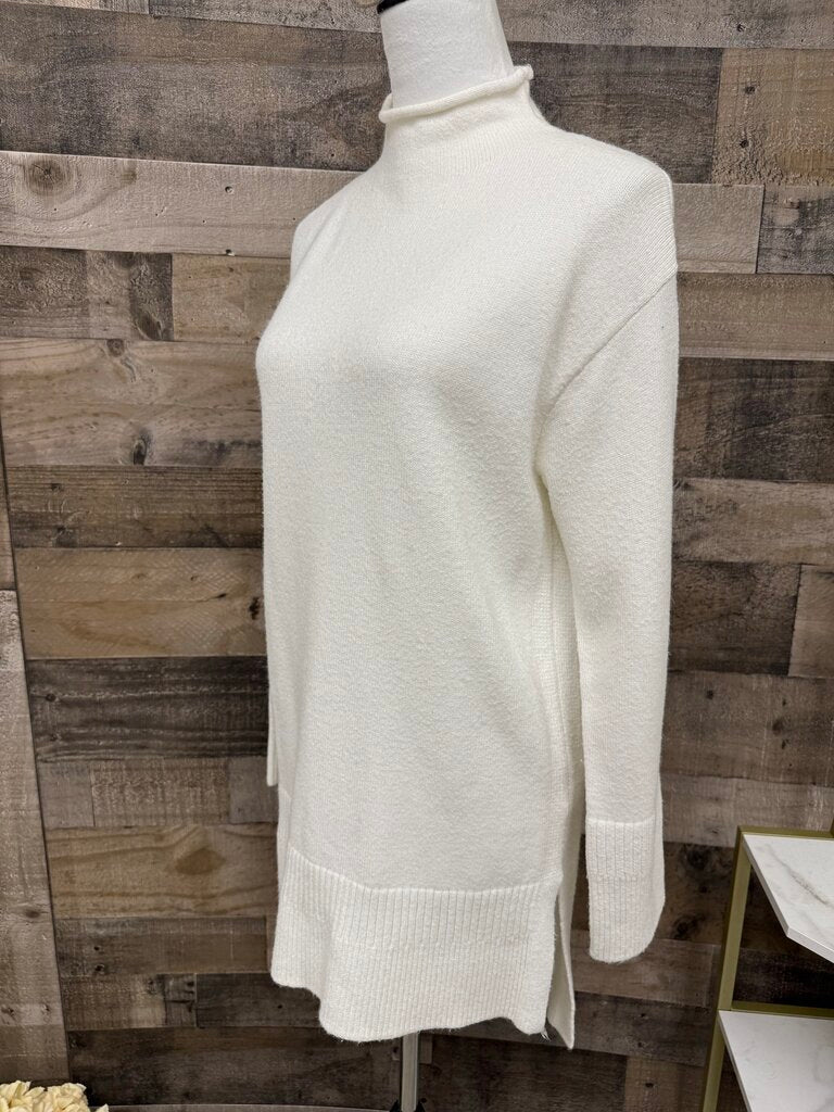 Anthro Moth Cream Mock Turtleneck Mock Sweater
