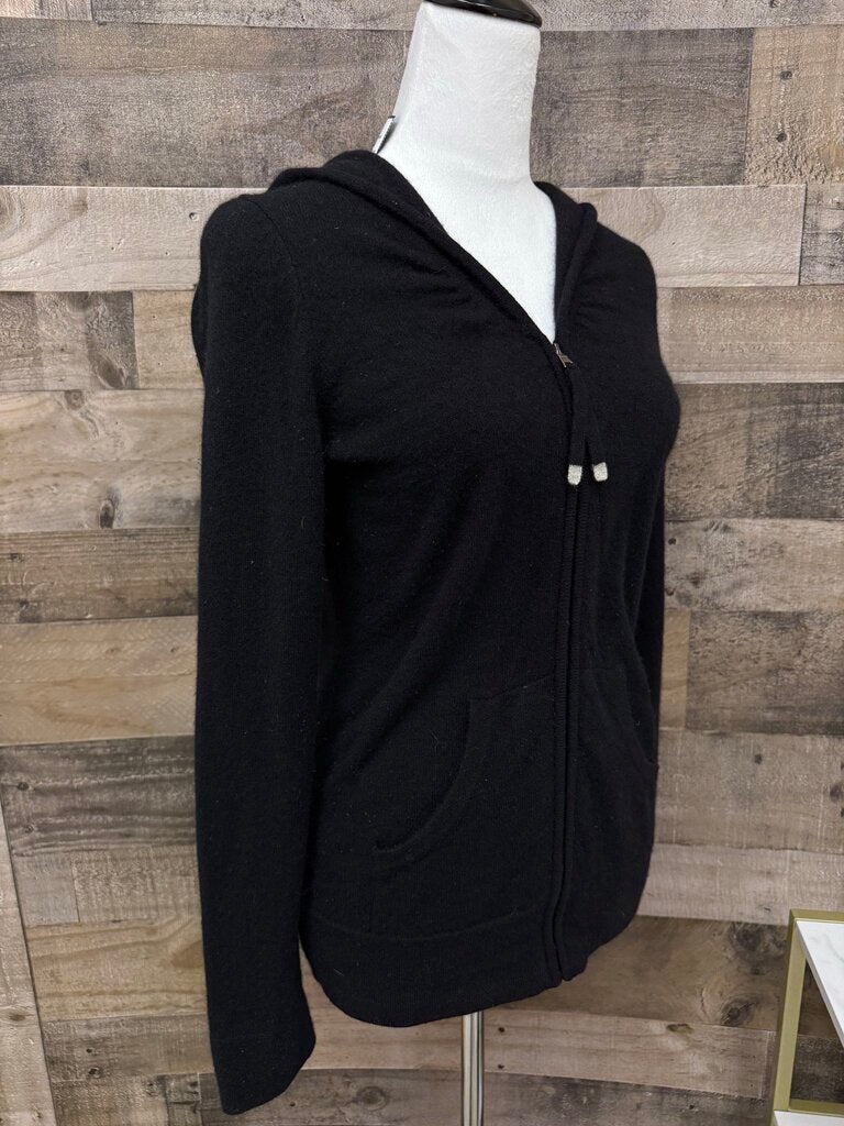 Banana Republic Black Cashmere Zip Cardigan Hoodie
