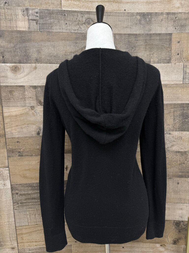 Banana Republic Black Cashmere Zip Cardigan Hoodie