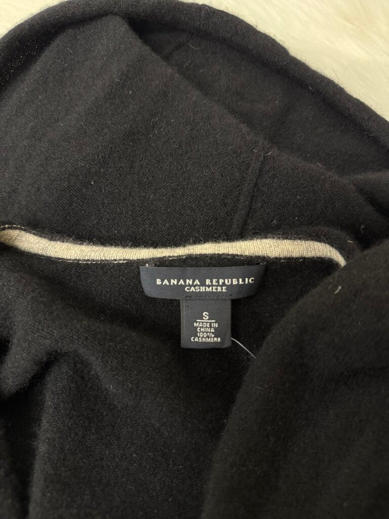 Banana Republic Black Cashmere Zip Cardigan Hoodie