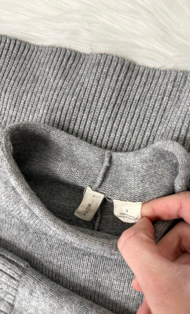 Anthro Moth Gray Mock Turtleneck Tunic Sweater