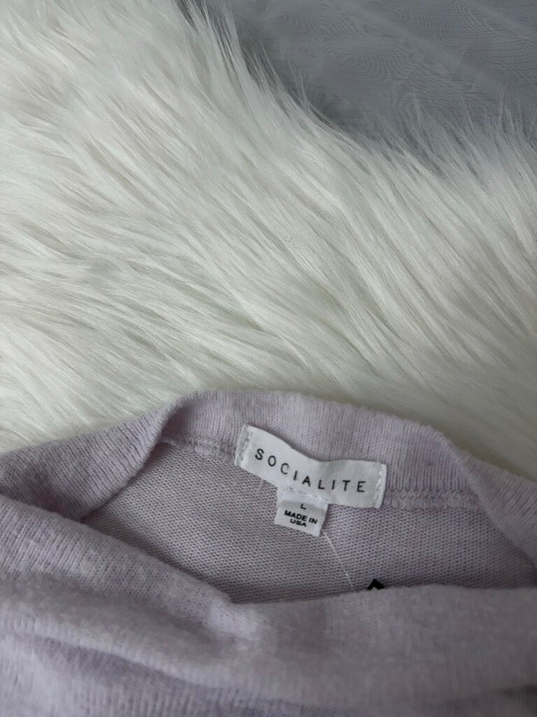 Socitalite Lt Pink Tie Front Sweater