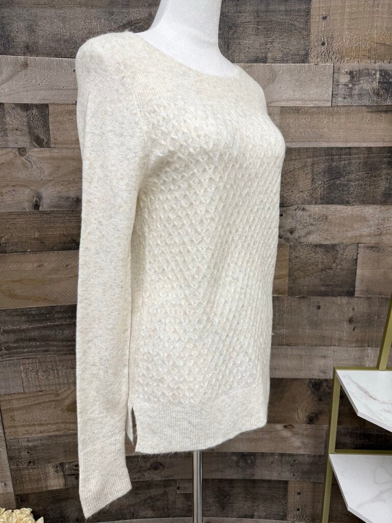 Loft Cream Diamond Patterned Sweater
