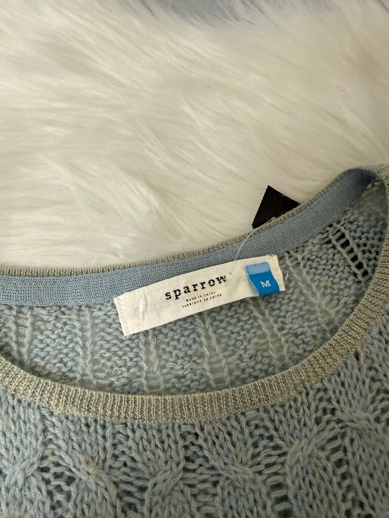 Anthro Sparrow Lt Blue/Cream Ombre Cable Knit