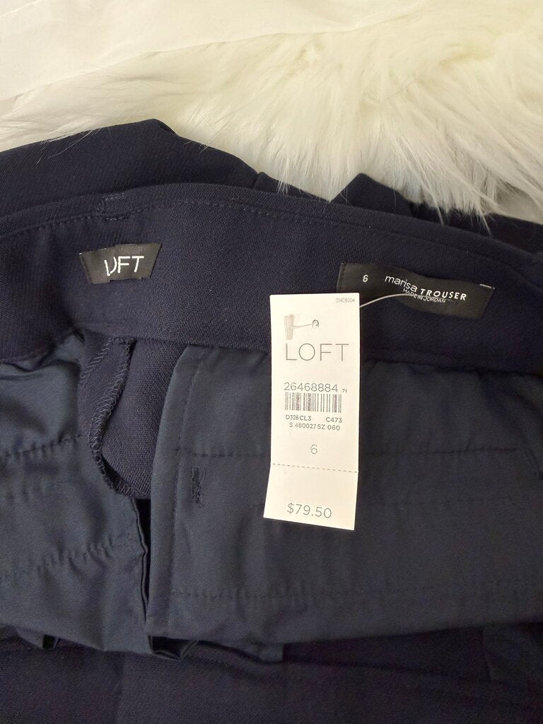 NWT Loft Marisa Navy Blue Tie Belt Trouser