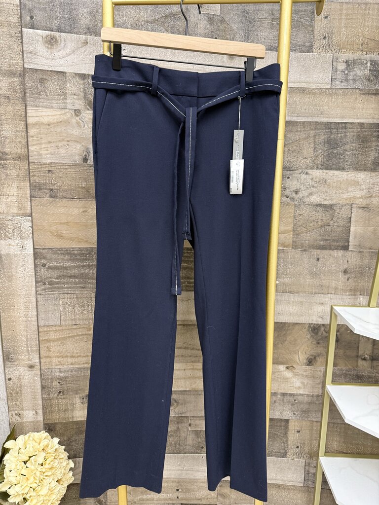 NWT Loft Marisa Navy Blue Tie Belt Trouser